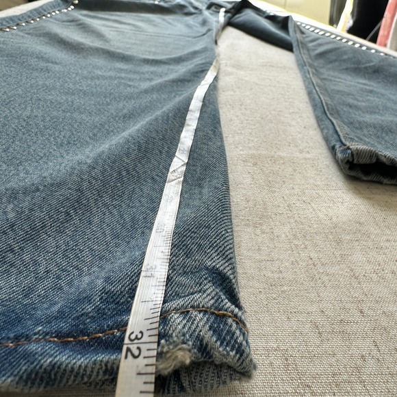 Reformation Cary High Rise Slouchy Wide Leg Jeans Chesapeake Studded 29 - Picture 10 of 10